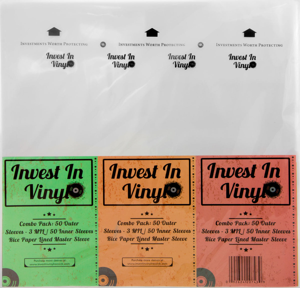 100 LP Sleeves Combo Pack - 50 3 Mil Outer & 50 Master Rice Paper