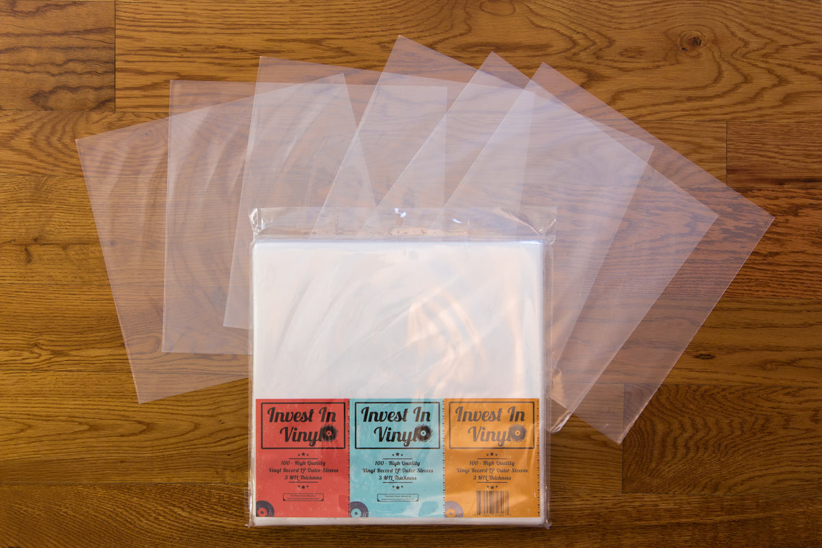 100 Clear Plastic LP Outer Sleeves 3 Mil. HIGH QUALITY Vinyl Record Covers