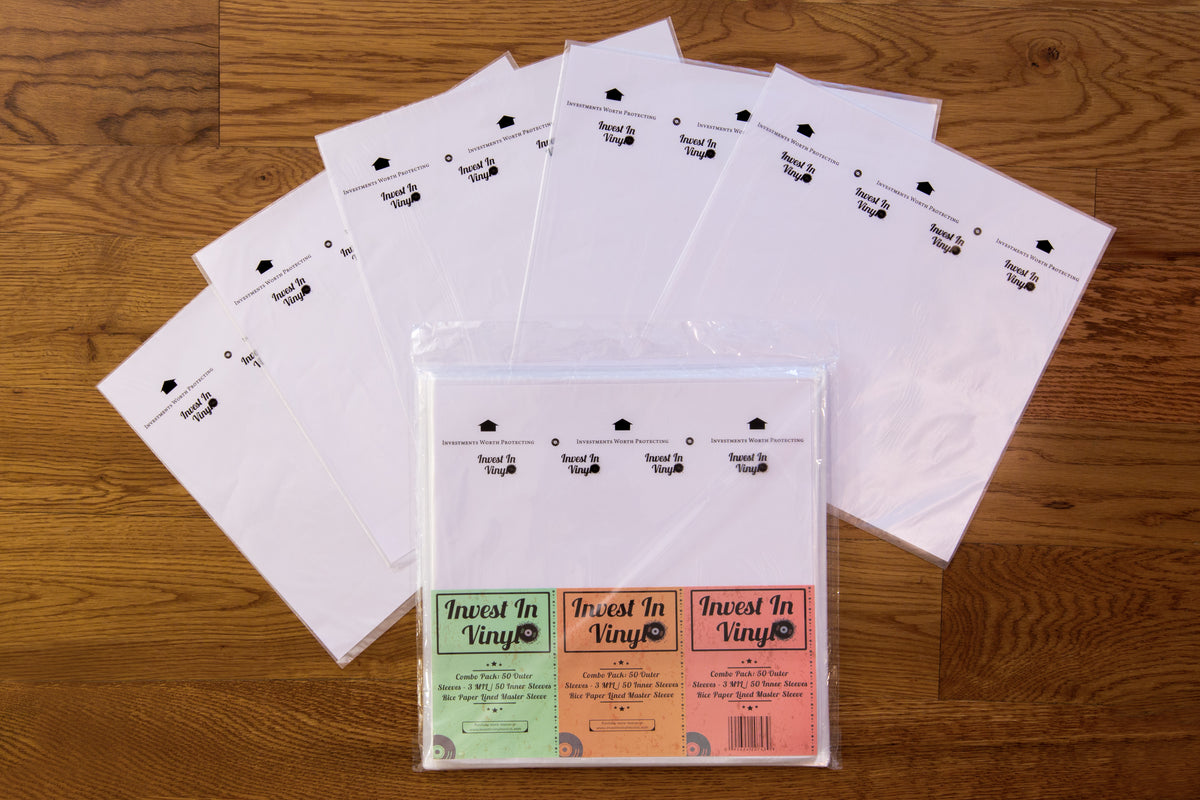100 LP Sleeves Combo Pack - 50 3 Mil Outer & 50 Master Rice Paper