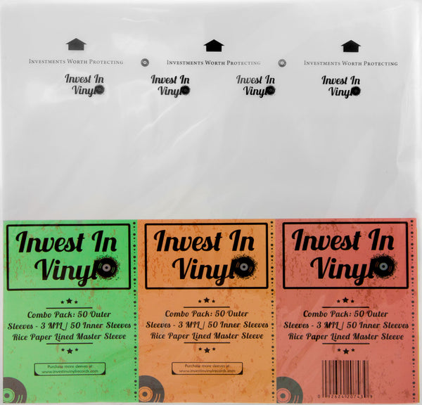 100 LP Sleeves Combo Pack (50 3 mil Outer & 50 Master Inner Sleeves) 33 RPM 12" Vinyl Record Sleeves Provide Your LP Collection with The Proper 100 LP Sleeves Combo Pack (50 3 mil Outer & 50 Master Inner Sleeves) 33 RPM 12" Vinyl Record Sleeves Provide Your LP Collection with The Proper